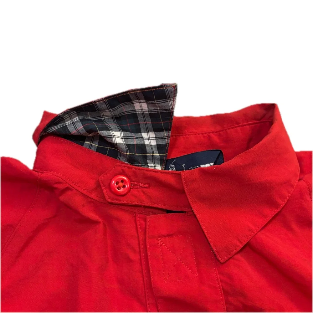 Polo Ralph Lauren Mens Red Nylon Pullover Windbreaker Jacket Size M Quarter Zip
